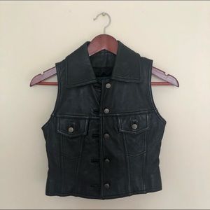 Danier Vintage Black Leather Vest